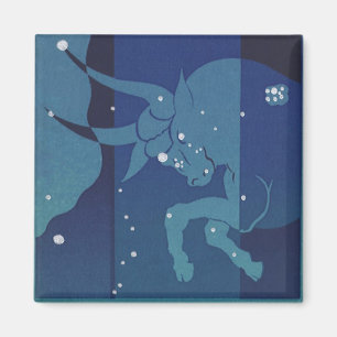 Stier Bull Konstellation Vintage Zodiac Astrologie Magnet