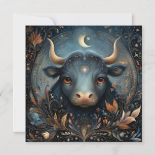 Stier Bull Zodiac Astrologie Himmlischer Geburtsta Karte