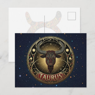 Stier Bull Zodiac-Symbol Postkarte