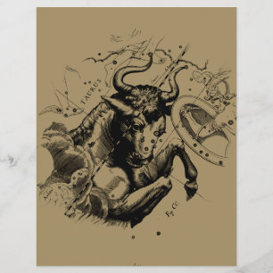 Stier Constellation Hevelius 1690 Gravur Flyer