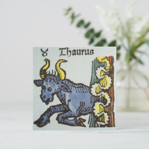 Stier der Bulle, Vintage Zeichen des Zodiak