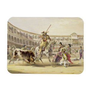 Stier, der einen Picador, 1865 (Farbe, auflädt Magnet
