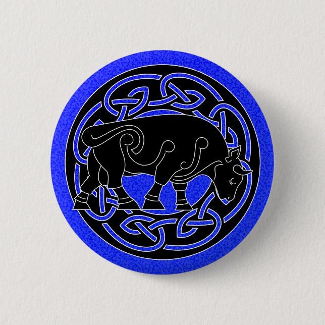 Stier des Wohlstandes - keltischer Button (Vorderseite)