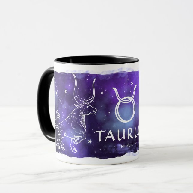 Stier die Astrologie-Geburtstags-Tierkreis-Tassen Tasse (Vorderseite Links)