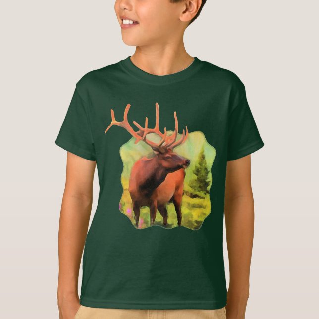 Stier-Elch-wild lebende Tiere scherzen T - Shirt (Vorderseite)