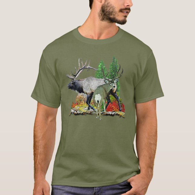 Stier-Elchdollarrotwild T-Shirt (Vorderseite)