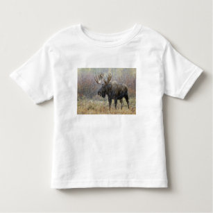 Stier-Elche im Schneesturm mit Espenbäumen herein Kleinkind T-shirt