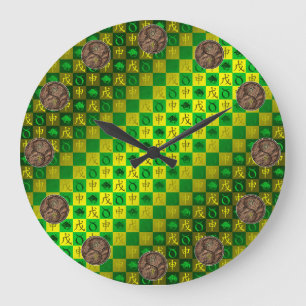 Stier & Erde Affe Große Wanduhr