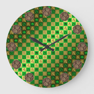 Stier & Erde-Drache Große Wanduhr