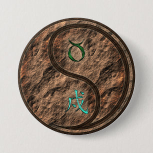 Stier & Erde Hund Button