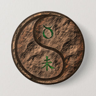 Stier & Erde Ziege Button