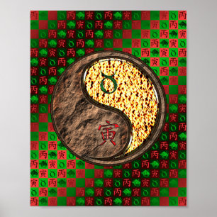 Stier & Feuer Tiger Poster