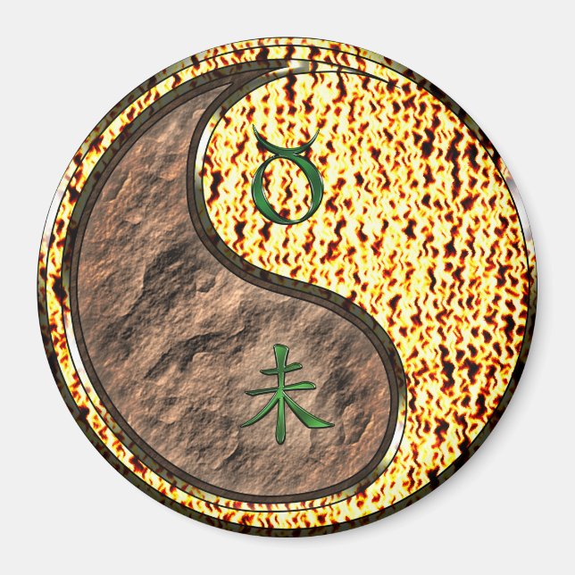 Stier & Feuer Ziege Magnet (Vorne)