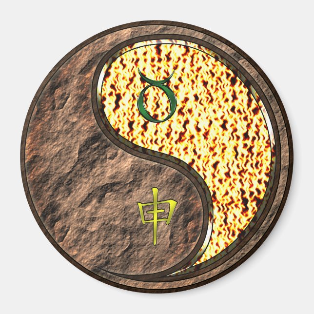 Stier & Feueraffe Magnet (Vorne)