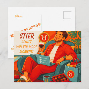 Stier-Geburtstagskarte für ihn zum Spielen Postkarte
