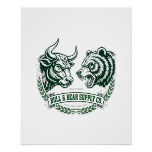 Stier gegen Bär Showdown — Trader Poster