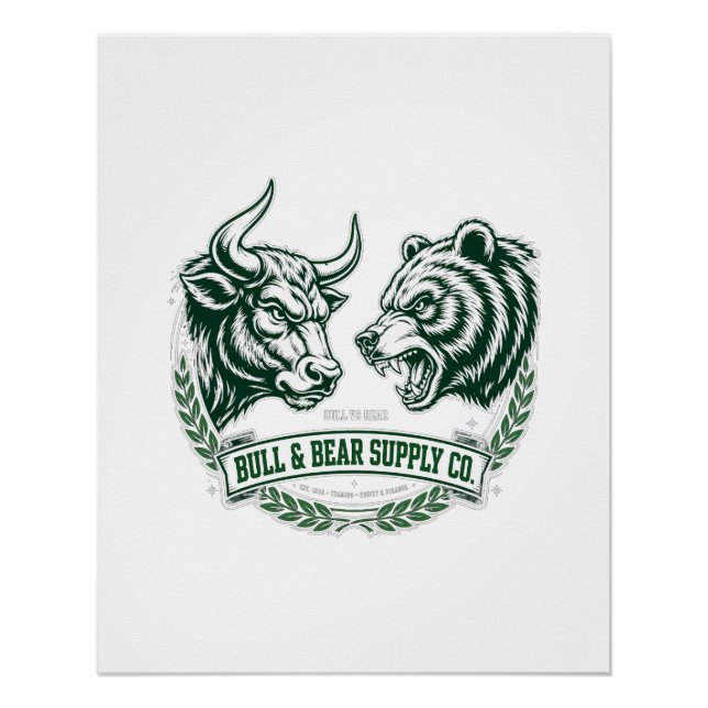 Stier gegen Bär Showdown — Trader Poster (Vorderseite)