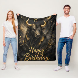 Stier Happy Birthday Sternzeichen Design Fleecedecke