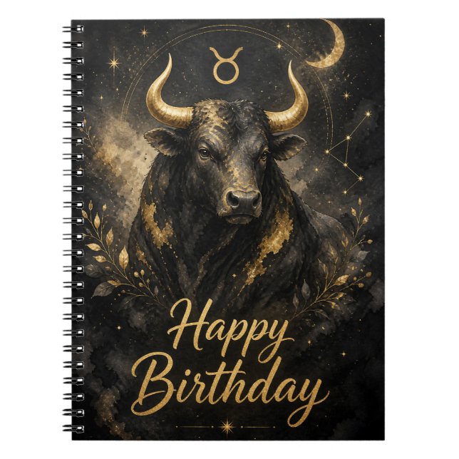 Stier Happy Birthday Sternzeichen Design Notizblock (Vorderseite)