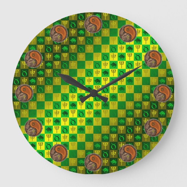 Stier & Holz Affe Große Wanduhr (Vorderseite)