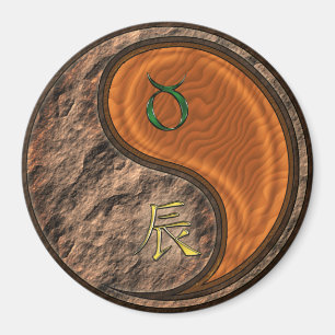 Stier & Holz-Drache Magnet