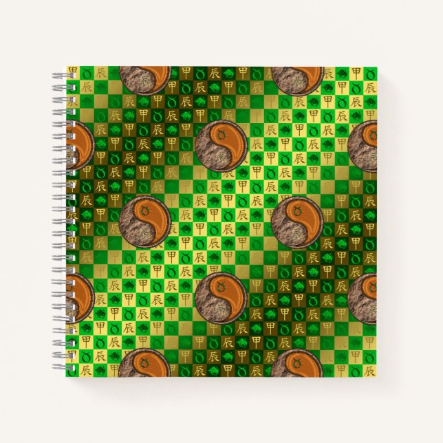 Stier & Holz-Drache Notizbuch (Vorderseite)