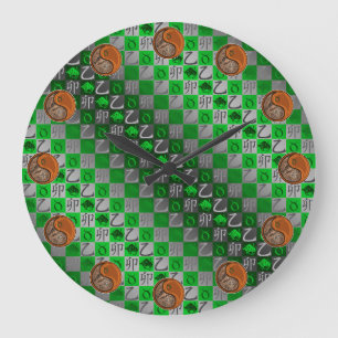 Stier & Holz Kaninchen Große Wanduhr