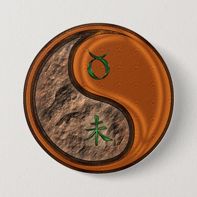 Stier & Holz Ziege Button (Vorderseite)