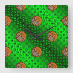 Stier & Holz Ziege Quadratische Wanduhr