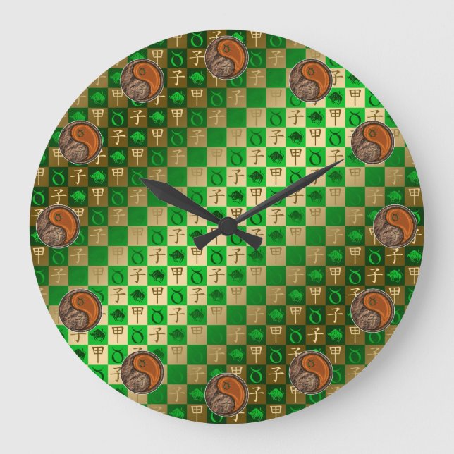 Stier & Holzratte Große Wanduhr (Vorderseite)