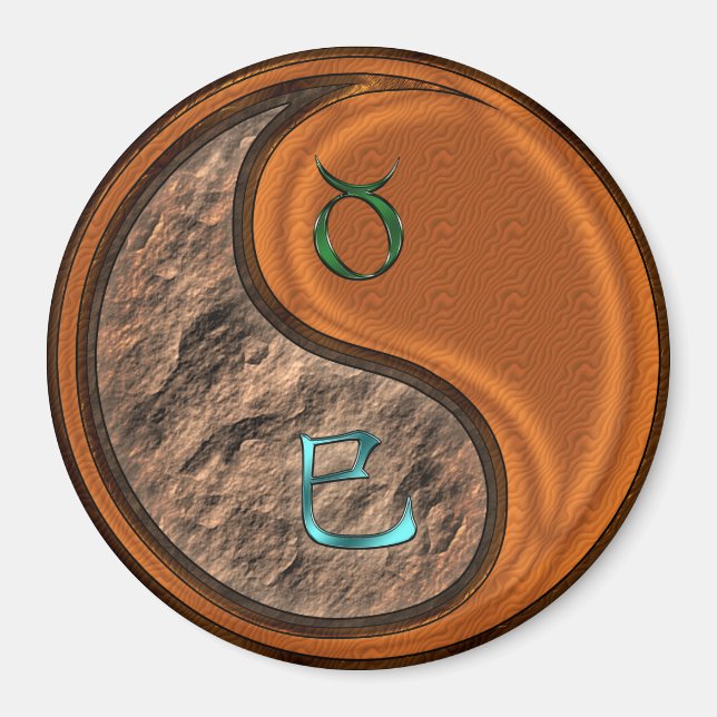 Stier & Holzschlange Magnet (Vorne)