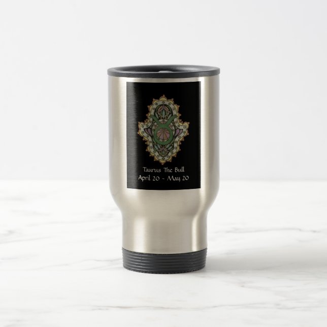 Stier Khamsa Reise-Tasse Reisebecher (Mittel)