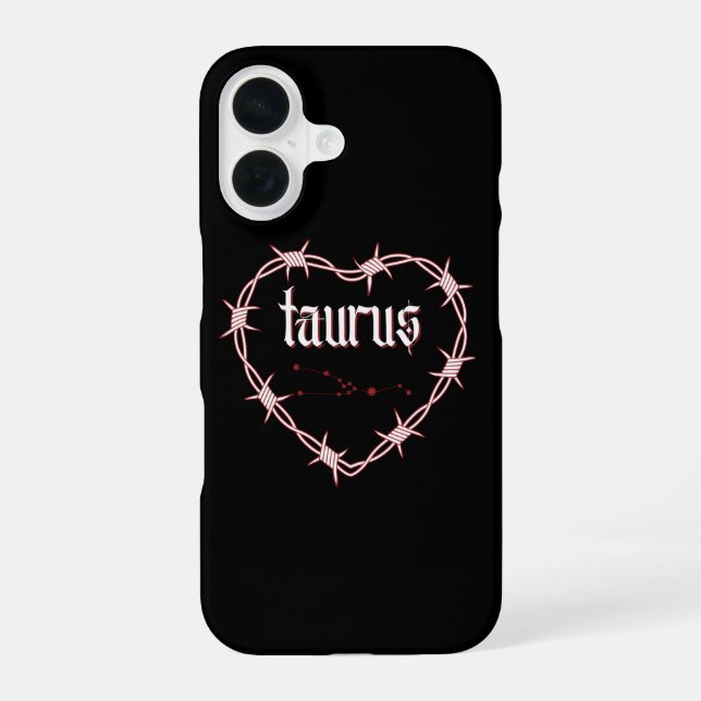 Stier Konstellation Gothic Edgy Geburtstag iPhone 16 Hülle (Rückseite)