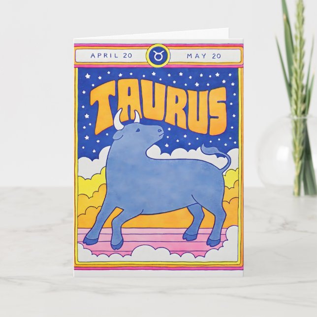 Stier Letterpress Karte (Vorderseite)