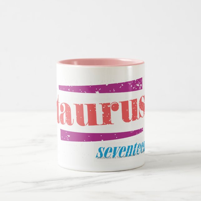Stier LtPink Zweifarbige Tasse (Mittel)