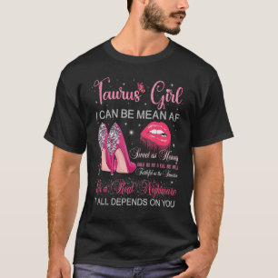 Stier Mädchen Geburtstag High Heels Tröpfchen Lipp T-Shirt
