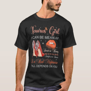 Stier Mädchen Geburtstag High Heels Tropfende Lipp T-Shirt
