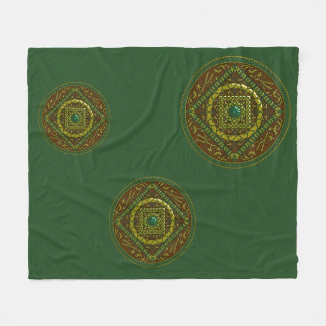 Stier-Mandala-Fleece-Decke Fleecedecke (Vorderseite (Horizontal))