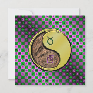 Stier & Metallener Hahn Karte