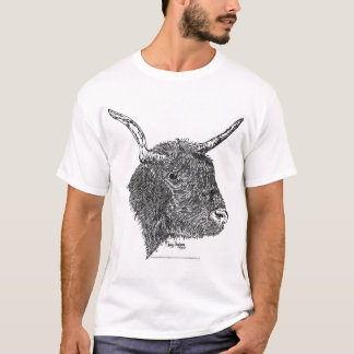 Stier mit dem Horn-Federzeichnen T-Shirt