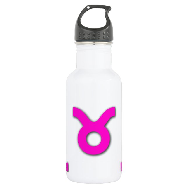 Stier Muster Pink Edelstahlflasche (Vorderseite)