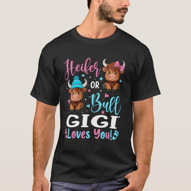 Stier oder Färse Gigi Liebt Dich Highland-Kuh-Lieb T-Shirt (Vorderseite)