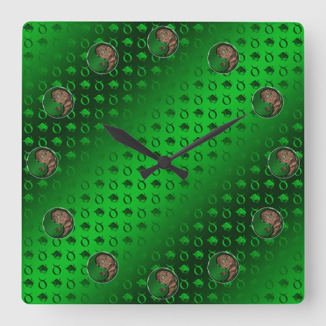 Stier Quadratische Wanduhr (Vorderseite)