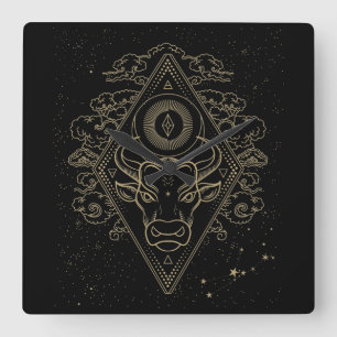 Stier Quadratische Wanduhr