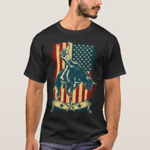 Stier Reiten Rodeo Vintage Abgenutzt USA Stierreit T-Shirt