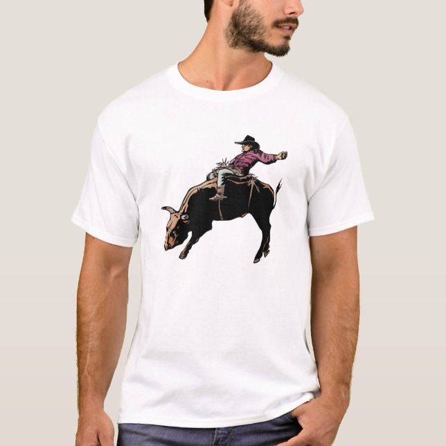 Stier-Reiten T-Shirt (Vorderseite)
