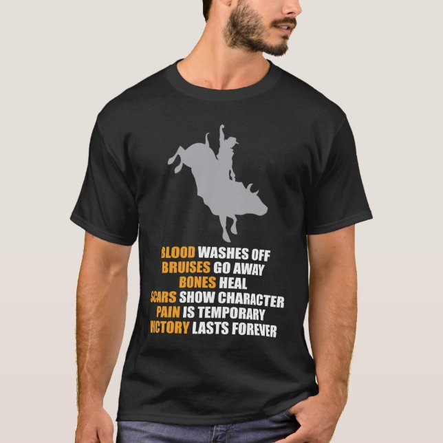 Stier-Reitrodeo-Texas-Ranch-Reiter-Cowboy T-Shirt (Vorderseite)