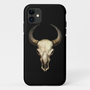 Stier-Schädel auf Schwarzem iPhone 11 Hülle