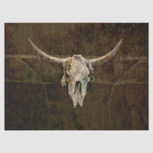 Stier-Schädel Western Country Braun Alt Rustikal G Seidenpapier