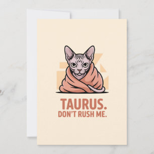 Stier Sphynx-Katze Zodiac-Haltung Kunst Feiertagskarte